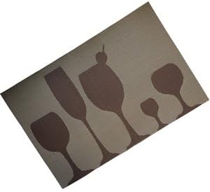 Amazon ノーブランド品 かわいいグラスが５つ並んだランチョンマット リバーシブル グラス ４枚セット 撥水 ランチ ディナー ダークブラウン ランチョンマット オンライン通販