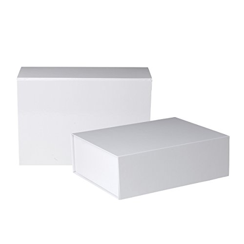 Jillson Roberts 2-Count Medium Magnetic Closure Gift Boxes Available in 5 Colors, White Gloss