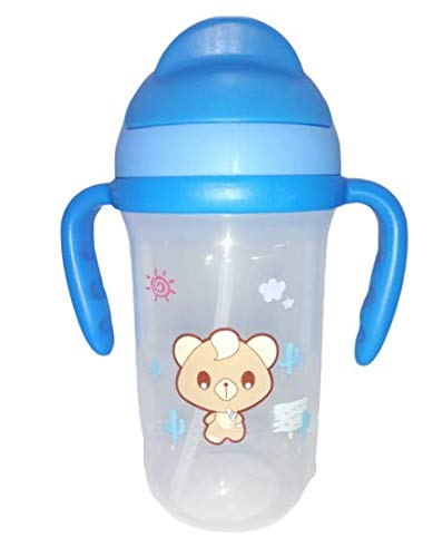 Gilli Shopee Baby Cute Stylish Bpa Free Unbreakable Sippy Cup (Sipper Kids Mug) Straw Sipper Infant PP Water/Juice Training Gravity Sipper Cup with Handles 330Ml (Blue)