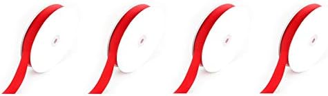 Creative Ideas 7/8-Inch Solid Grosgrain Ribbon, 50-Yard, Red (Fоur Paсk)