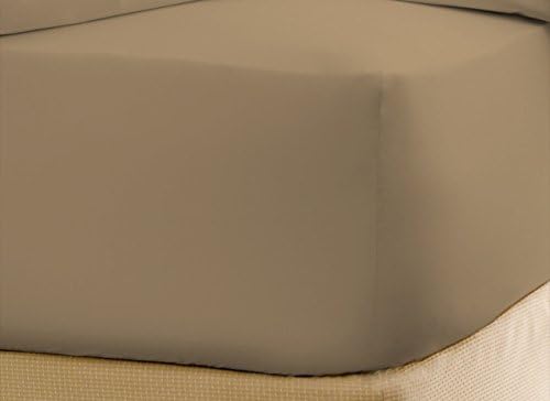 Luxurious Collections 1000 Thread Count Solid Egyptian Quality 100% Cotton 1 PC Fitted Sheet(Bottom Sheet Only) Extra Long Fit Upto 15" inches Deep Pocket (Twin XL, Taupe).