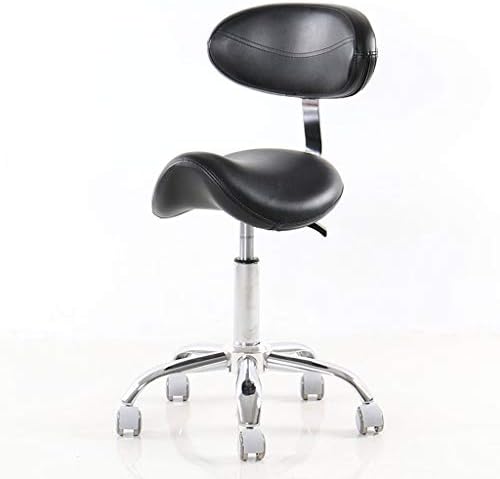 WLDD Ergonomic Adjustable Saddle Stool (Without Back) Ergonomic Swivel Chair For Dental Office Massage Clinic Spa Salon With Wheels (Color : Black 2)
