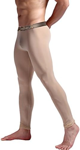 WUAMBO Men's Mesh Long Johns Super Sexy Legging Tights