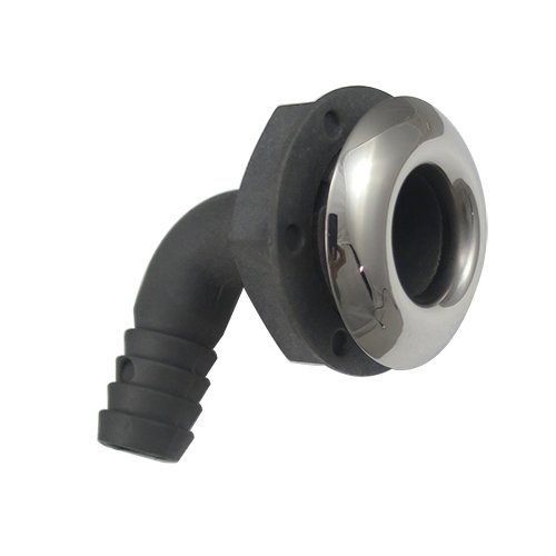 White Water Marine 316 Stainless Steel Trim with Nylon Body 90 Degree Angled Thru-Hulls