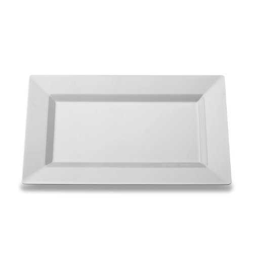 Yoshi Plastic Plates. "Select Settings" [40 COUNT] White Square Plastic Disposable Plates