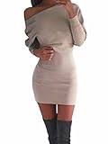 ZANZEA Women Off Shoulder Long Sleeve Tops Bodycon Short Slim Dress