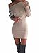 ZANZEA Women Off Shoulder Long Sleeve Tops Bodycon Short Slim Dress