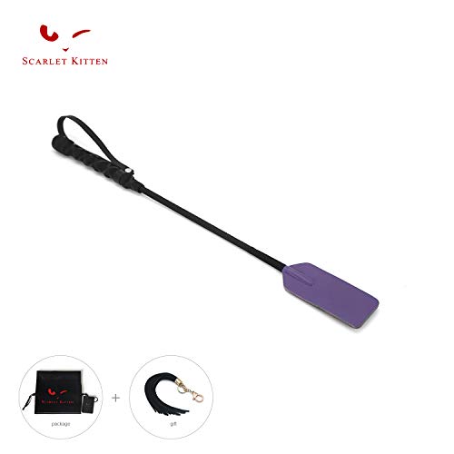 SCARLET KITTEN Riding Crop Horse Whip Spanking Wide Leather Slapper Jump Bat