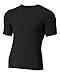 A4 Men's Compression Crew Short Sleeve, Black, Small