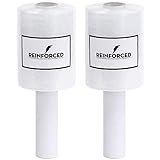 Ultra Strong Shrink Wrap Rolls with Handle | Mini Plastic Stretch Film for Wrapping Boxes & Furnitures | Industrial Grade Moving & Packing Supplies | Set of 2-80 Gauge, 5" x 1000 ft