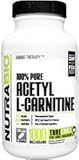 NutraBio Acetyl L-Carnitine (ALCAR) Supplement - 150 Capsules, 500 mg