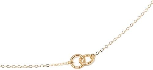 Gold Filled Double Circle Necklace - Linked Rings Necklace