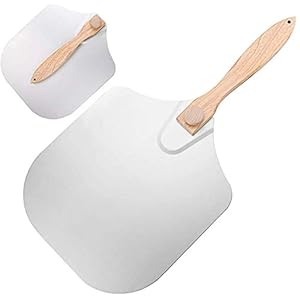 Gastronomische luxe pizza peddel vouwen pizza peel aluminium pizza schop met opvouwbare houten handvat