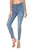 Women's-Ripped-Skinny-Distressed-Jeans Denim Slim fit high Waisted Butt Lift Stretch Cute Jeans (Blue, US 6)