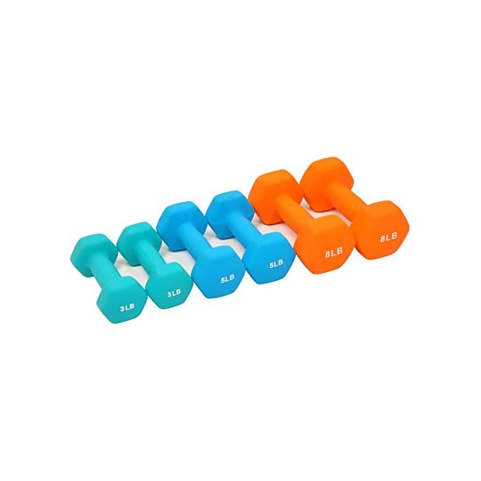 BalanceFrom Colored Neoprene Coated Dumbbell Set with Stand Home Gym