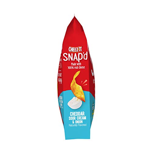CHEEZ-IT SNAP’D, CHEESY BAKED SNACKS, CHEDDAR SOUR CREAM AND ONION, 7.5OZ BAG