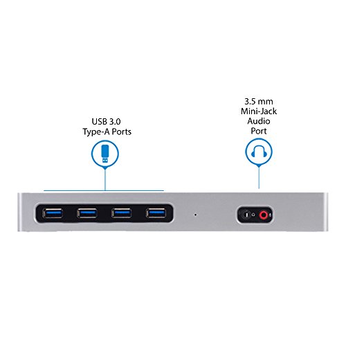 StarTech.com USB 3.0 Docking Station - USB-C - Dual HDMI or DisplayPort - Dual 4K - Mac and Windows - 6 USB Ports - Laptop Docking Station