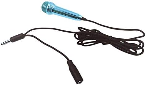 HATCHMATIC 1pcs Mini 3.5mm Wired Microphone for Mobile Phone Tablet PC Laptop Speech Sing: Blue