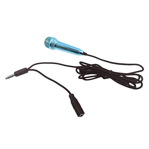 HATCHMATIC 1pcs Mini 3.5mm Wired Microphone for Mobile Phone Tablet PC Laptop Speech Sing: Blue