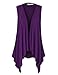 LL WSK1071 Womens Lightweight Sleeveless Draped Open Cardigan XXXL DARK_PURPLE