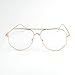 MINCL/Irregular Metal Frame Street Fashion Designer Clear Lens Sunglasses (gold/clear, gold/clear)
