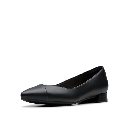 Clarks Women's Natalyn Wish Ballet Flat, Black Leather, 11 Medium