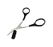1 PCS Men Women Professional Eyebrow Scissors-Eyelash Hair Remover Tool with Comb and Non Slip Finger Grips(Black+ Silver)