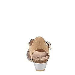 NAOT Women's Fiona Wedge Sandal Nude/Blue Combo