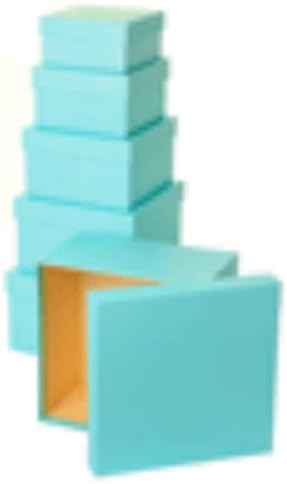 SIMON ELVIN NEST OF 6 MEDIUM GIFT BOXES - TURQUOISE