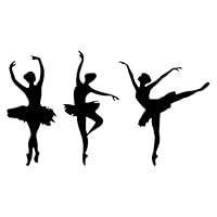 JUEKUI Vinyl Wall Sticker Girls Decor Ballerina Acrobatics Ballet Dancer Gymnastics Wall Decal Poster Art Bedroom Decoration WS52 (Black, 42x76cm)