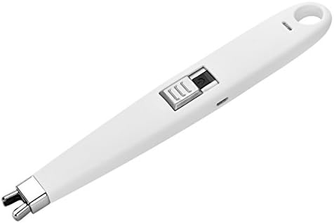 Homate Candle Lighter, USB Rechargeable Lighter with a Hook for Handy Storage, Multi-purpose Electronic Arc Lighter – (White)