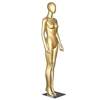 Glolden Female Body Egghead Mannequin Durable Fiberglass, Abstract Bullet Head Stand Dummy with Plane Base Leo Mannequin JT-1