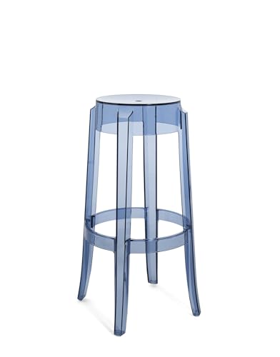 Kartell Charles Ghost, Set 2 stools, H 75 cm, Powder blue