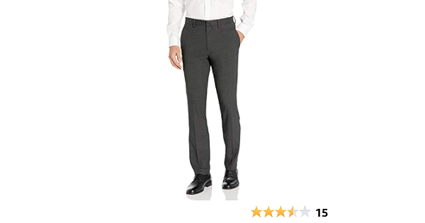 Textured Plaid Flat-Front Slim-Fit 