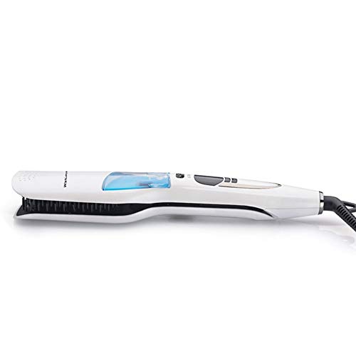 Professional Steam Hair Straightener, Spray Negative Ions Electric Hair Straightener Ceramic Plywood WishLotus with LED Display Double Sided Comb