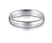 BORUO 925 Sterling Silver Ring High Polish Plain Dome Tarnish Resistant Comfort Fit Wedding Band 4mm Ring Size 5