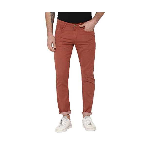 Urbano Fashion Men's Rust Slim Fit 