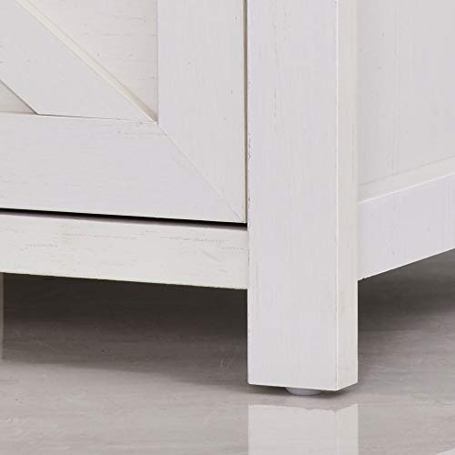 Farmhouse Side Table, End Table with 1 Drawer, 1 Open Shelf and