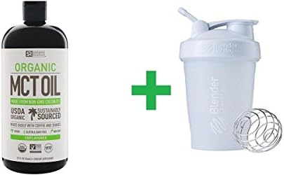 Sports Research, Organic MCT Oil, Unflavored, 32 fl oz (946 ml)(1 Pack)+ Assorted Sundesa, BlenderBottle, Classic With Loop, 20 oz