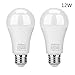 Aukora Dusk to Dawn Light Bulb, 12W (100-Watt Equivalent) Smart Sensor Light Bulbs Super Bright E26 Automatic On/Off Security Lights Outdoor/Indoor for Porch Garage Garden Patio(Cool White 2 Pack)