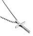 FIBO STEEL Stainless Steel Cross Pendant Chain Necklace for Men Women, 22-24 inches