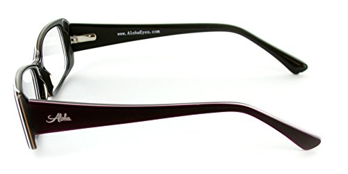 Aloha Eyewear Unisex "Mauna Kea" Optical-Quality RX-Able Rectangular Frames 53x16x135mmn (Purple/Sand)