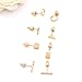 Geerier Triangle Earrings Circle Ring Square Bar Earrings Set Gold Color 4 Pairs for Girls Women