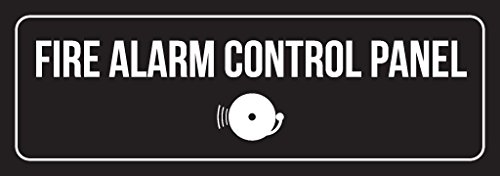 iCandy Combat Black Background with White Font Fire Alarm Control Panel Office Plastic Wall Sign - Single, 3x9 Inch - Thumbnail 5