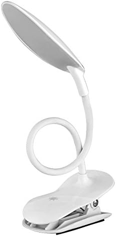 Clip on Book Light, Bedside Table Lamps for Bedrooms with Touch Switch 3 Levels Night Light, Good Eye Protection for Readers, Kids, Children (white-1)