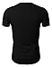 Doublju Mens Henley T-Shorts with Short Sleeve Black, Asia XL/ US L