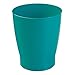 mDesign Plastic Slim Round Small 1.25 Gallon Trash Can, Wastebasket, Garbage Container Bin for Bathroom, Bedroom, Kitchen, Home Office, and Kids Room Waste Use - Teal Blue