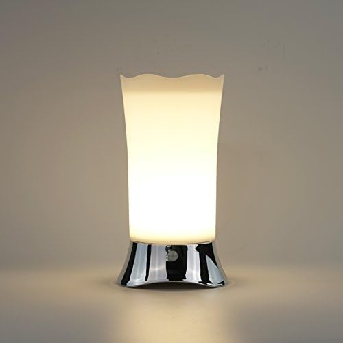 Mopos Wireless Motion Sensor Light,Portable Desk Lamp Battery-Powered Night Light for Baby Room, Bedroom, Bathroom etc. (Silver)