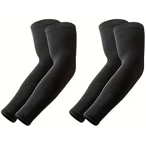 2 Pairs UV Protection Cooling Arm Sleeves Compression Sun Sleeves for Men Women Youth, Tattoo Cover Up,