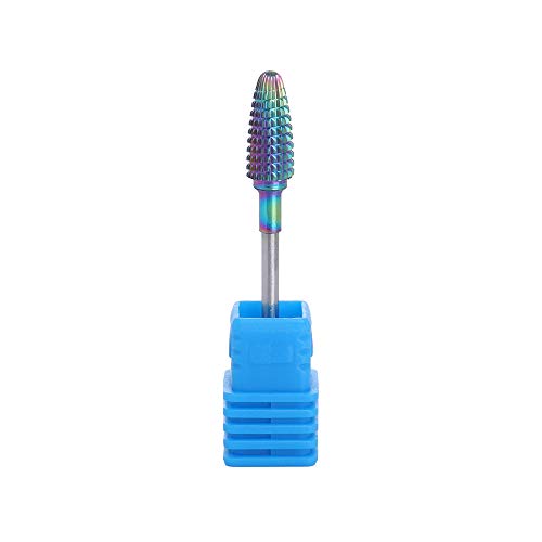 NMKL38 Tungsten Carbide Nail Drill Bit Less Dust Acrylic Gel Nail File Drill Bit Colorful Nail Grinding Head 3/32 Manicure Pedicure Tool (Flame Bit)